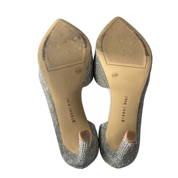 Gianni Bini Rhinestone Pumps Silver Size 8.5 - Picture 5 of 5